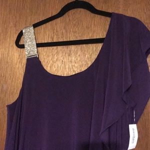 Purple one shoulder dress
